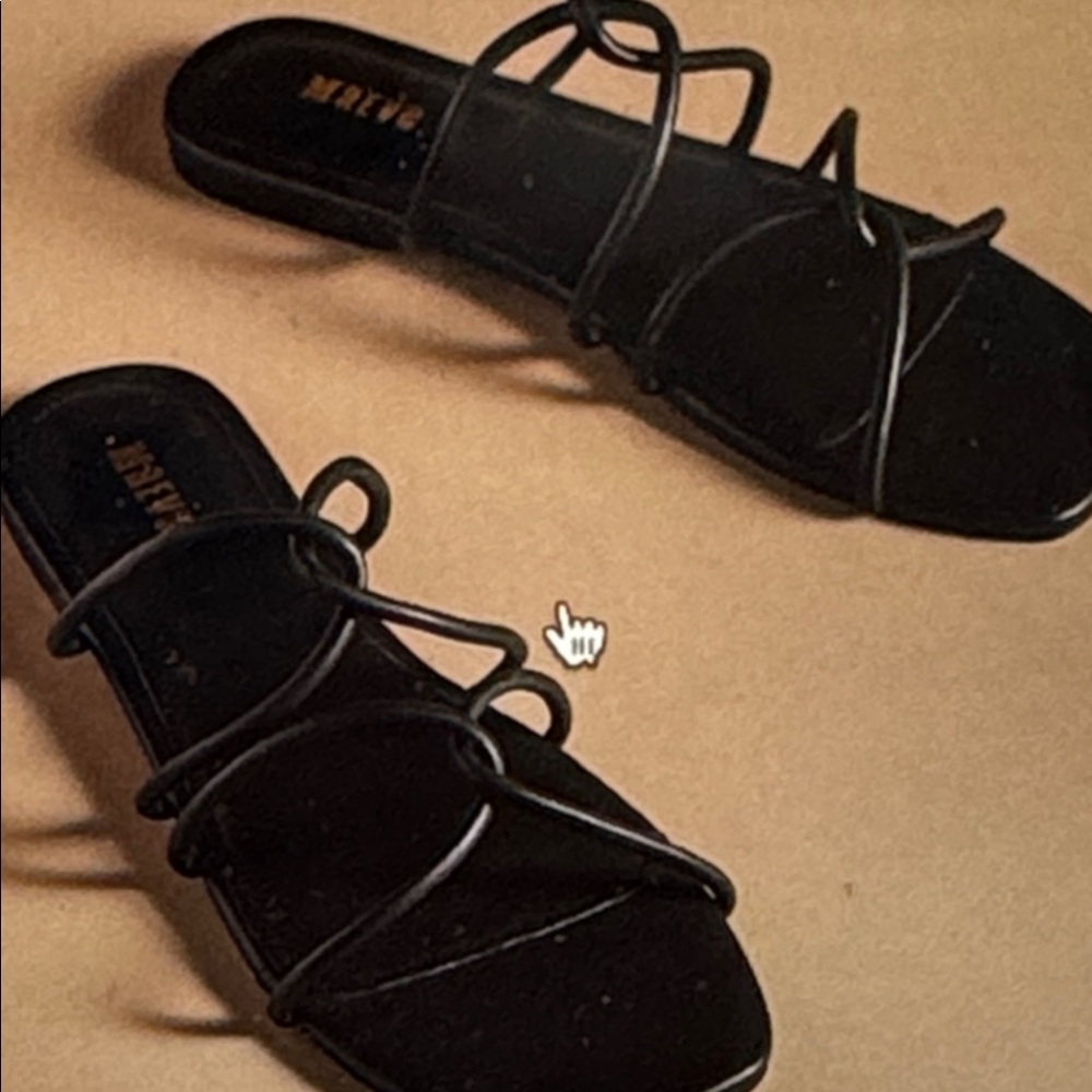 Anthropologie Maeve  Knotted Sandals black flats Size 8